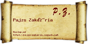 Pajzs Zakária névjegykártya
